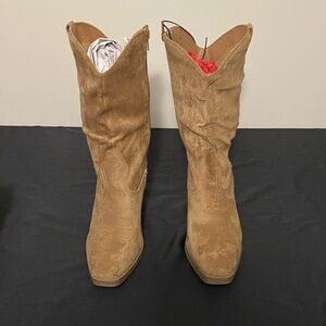 Tan Suede Women's Cowboy Boots